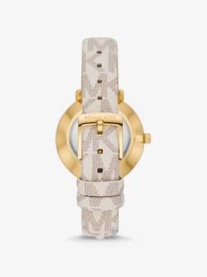 Pyper Logo and Gold-Tone Watch and Bracelet Set | Michael Kors