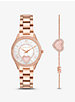 Mini Lauryn Pavé Rose Gold-Tone Watch and Heart Slider Bracelet Set image number 0