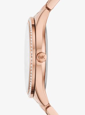Gold-Tone Canada Lauryn Heart Michael Mini Watch | Pavé Set Slider Kors Rose and Bracelet
