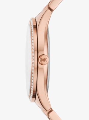 Mini Lauryn Pavé Rose Gold-Tone Watch and Heart Slider Bracelet Set image number 1