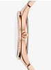 Ensemble montre miniature Lauryn de ton or rose à pavé et bracelet coulissant à cœur image number 1