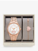 Mini Lauryn Pavé Rose Gold-Tone Watch and Heart Slider Bracelet Set image number 4