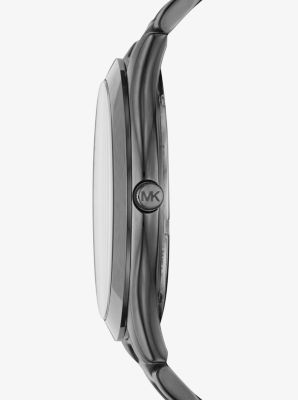Coffret-cadeau composé d'une montre Slim Runway gris acier surdimensionnée et d'un portefeuille Jet Set en cuir à breloque image number 2