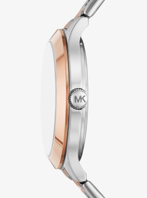 Two-Tone Michael Heart Watch Kors Bracelet Set and | Pavé