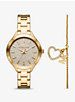 Pavé Gold-Tone Watch and Heart Bracelet Set image number 0