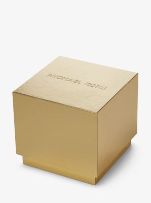 Pavé Gold-Tone Watch and Heart Bracelet Set