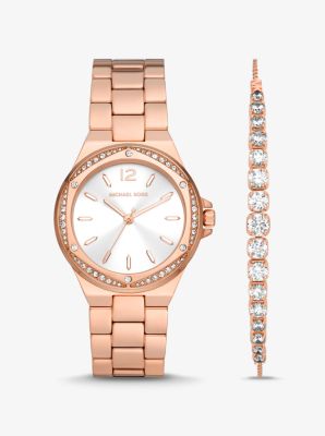 Pavé Rose Gold-Tone and Bracelet Gift Michael Kors