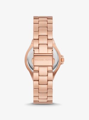 Set de pulsera y reloj Lennox en tono dorado rosa con pav&eacute; in DORADO ROSA | Michael Kors