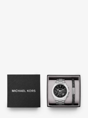 Oversized Slim Runway Logo | Watch Set Silver-Tone Bracelet Kors And Michael