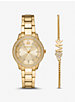 Mini Tibby Gold-Tone Pavé Watch and Bracelet Gift Set image number 0
