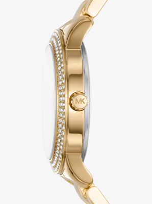 Mini Tibby Gold-Tone Pavé Watch and Bracelet Gift Set