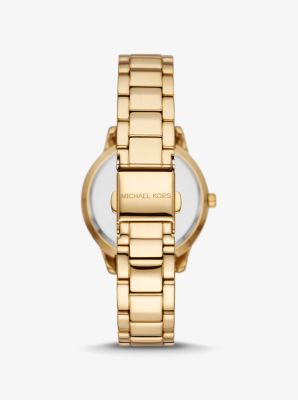 Mini Tibby Gold-Tone Pavé Watch and Bracelet Gift Set