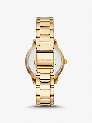 Mini Tibby Gold-Tone Pavé Watch and Bracelet Gift Set