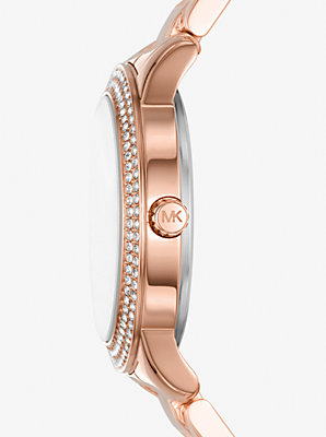 Mini Tibby Rose Gold-Tone Pavé Watch and Bracelet Gift Set