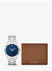 Oversized Slim Runway Silver-Tone Watch and Saffiano Leather Wallet image number 0