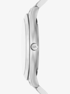 Orologio Runway sottile oversize tonalità argento e portafoglio in pelle Saffiano image number 2