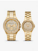 Lennox His and Hers Pavé Gold-Tone Watch Set image number 0