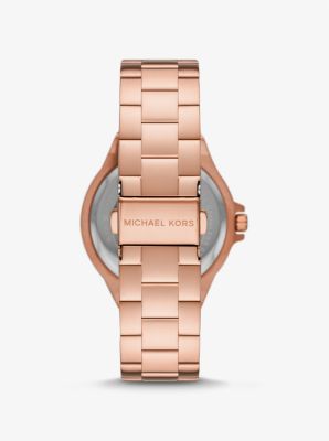 Lennox Pavé Logo Rose Gold-Tone Watch and Bracelet Set | Michael Kors