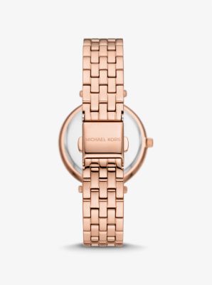 Mini Darci Pave Rose Gold Tone Watch and Bracelet Gift Set