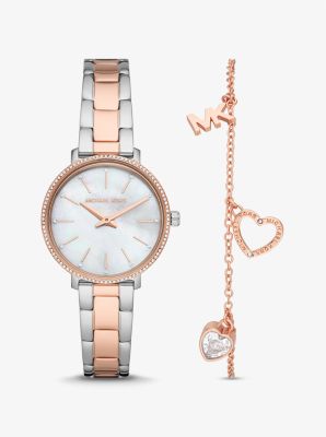 Pyper Two-tone Watch And Rose Gold-tone Bracelet Set | Michael Kors