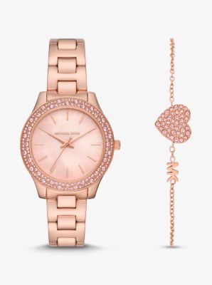 Liliane Pave Rose Gold Tone Watch and Bracelet Gift Set Michael Kors Canada