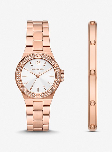 Rose Gold-tone Lennox Watch And Bracelet Gift Set | Michael Kors