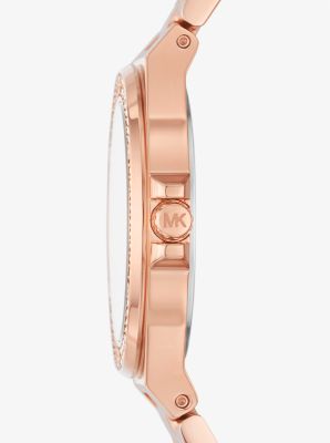 Conjunto-presente de pulseira e relógio dourado-rosa Lennox image number 1