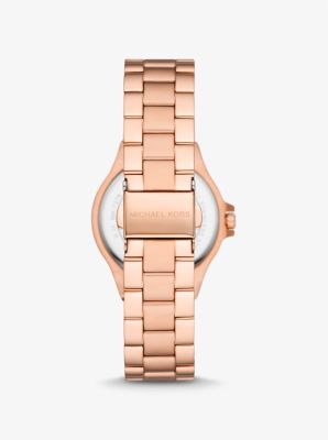 Conjunto-presente de pulseira e relógio dourado-rosa Lennox image number 2