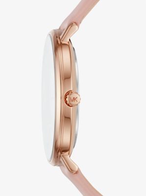 時計 MICHAEL KORS WATCH AND 18k GOLD NECKLACE Petite Lock Pavé Gold-Tone and Tortoiseshell Acetate Chain