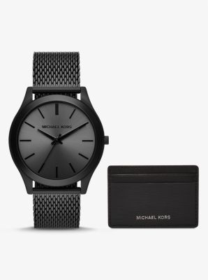 Michael Kors, Oversized Slim Runway Black-Tone Watch, Black, One Size