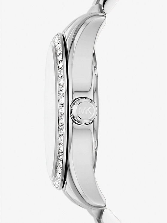 Lexington Pavé Silver-Tone Watch and Bracelet Set image number 1