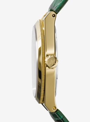 Channing Embossed-Leather Gold-Tone  Watch