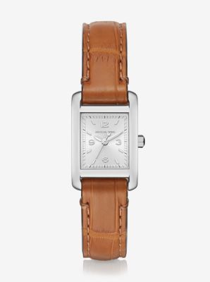 Taylor Silver-Tone and Crocodile Watch