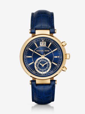 Michael kors blue clearance leather watch