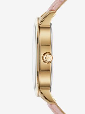 Hartman Gold-Tone and Embossed-Leather Watch
