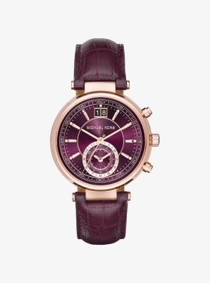Sawyer Rose Gold-Tone and Embossed-Leather Watch