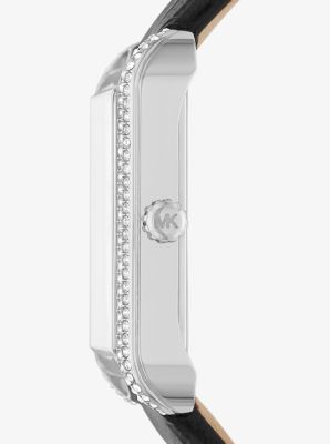 Lake Pav Silver Tone and Embossed Leather Watch Michael Kors Canada