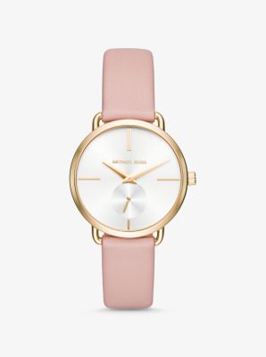 Portia Gold-Tone and Leather Watch