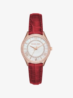 Mini Lauryn Embossed Leather Watch