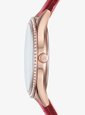 Mini Lauryn Embossed Leather Watch