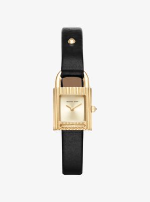 Isadore Gold-Tone and Leather Watch | Michael Kors