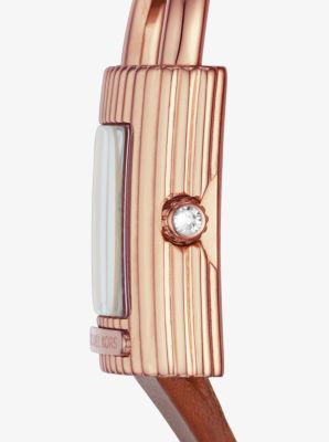 Isadore Rose Gold-Tone and Leather Watch