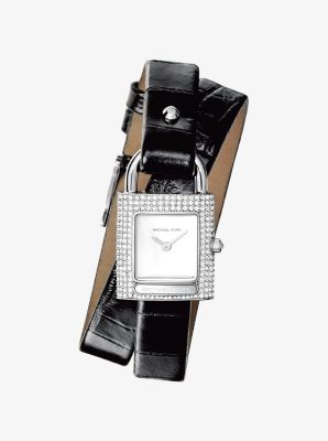michael kors leather wrap watch