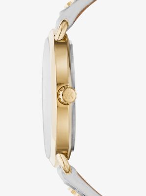 Michael Kors Portia Black Dial Gold Steel Strap Watch for Women