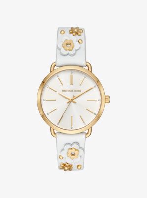 Leather and Gold-Tone Watch | Michael Kors