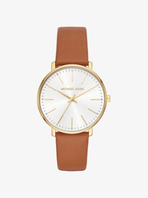 michael kors leather band watch