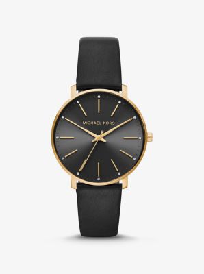 Pyper Gold-Tone and Leather Watch 