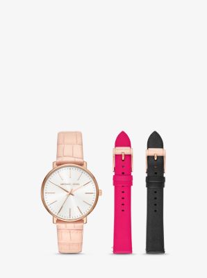 Pyper Leather Watch Set | Michael Kors