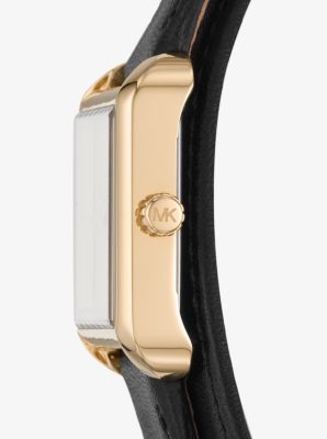 Lake Gold-Tone and Leather Wrap Watch