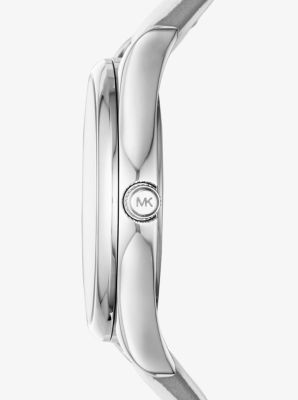 Colette Silver-Tone and Leather Watch in BLANCO | Michael Kors